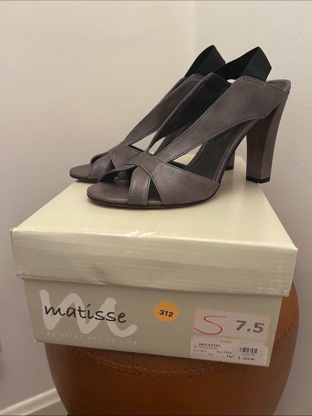 Matisse Slate Gray Peep-Toe Slingback High Heels